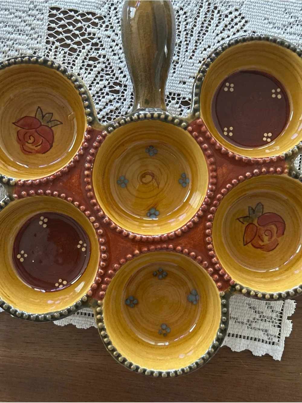 San Remo Appetizer Dipping Bowl Condiments Serving Plate Nanette Vacher 12''